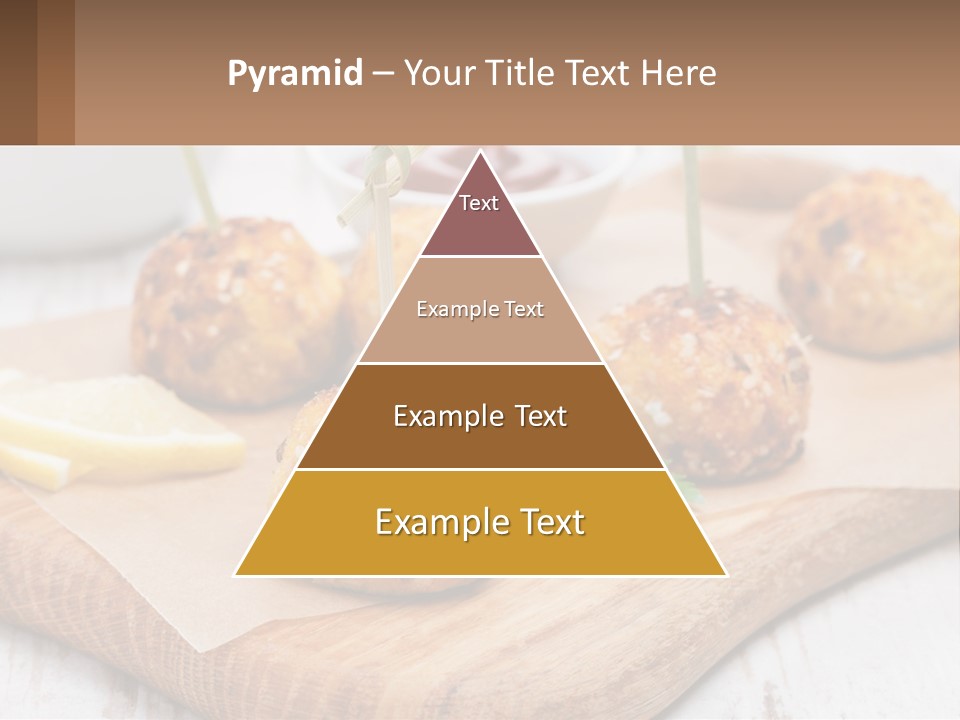 A Wooden Board Topped With Meatballs And Dipping Sauce PowerPoint Template