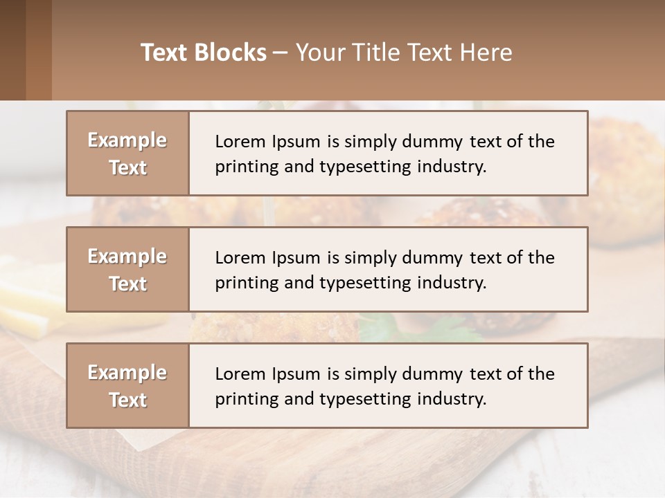 A Wooden Board Topped With Meatballs And Dipping Sauce PowerPoint Template