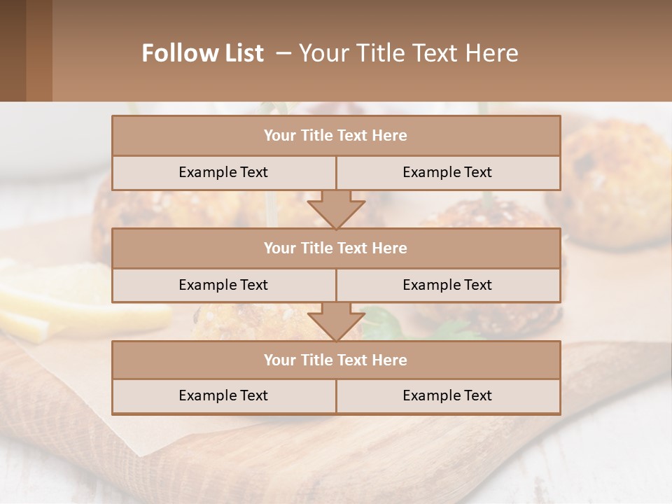 A Wooden Board Topped With Meatballs And Dipping Sauce PowerPoint Template