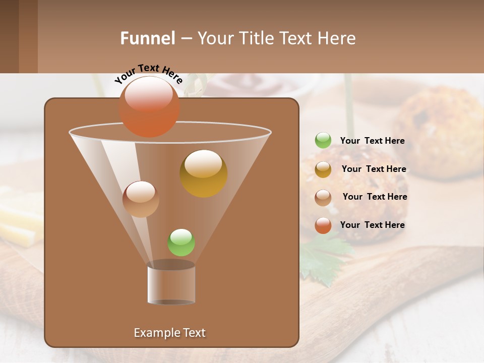 A Wooden Board Topped With Meatballs And Dipping Sauce PowerPoint Template