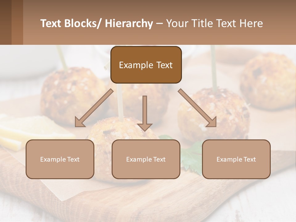 A Wooden Board Topped With Meatballs And Dipping Sauce PowerPoint Template