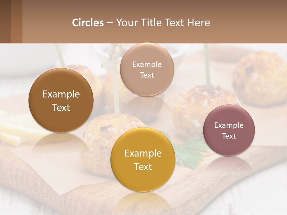 A Wooden Board Topped With Meatballs And Dipping Sauce PowerPoint Template