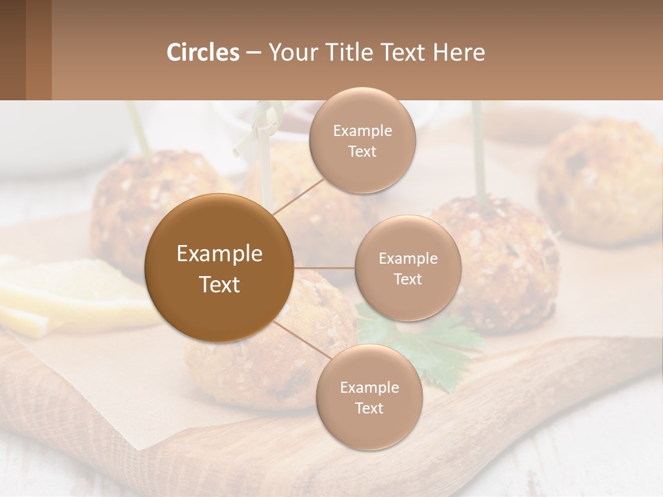 A Wooden Board Topped With Meatballs And Dipping Sauce PowerPoint Template