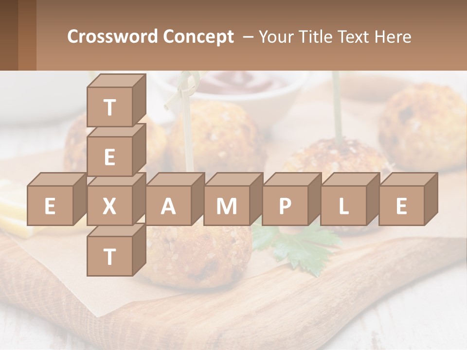 A Wooden Board Topped With Meatballs And Dipping Sauce PowerPoint Template