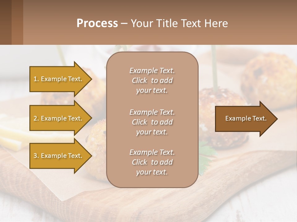 A Wooden Board Topped With Meatballs And Dipping Sauce PowerPoint Template