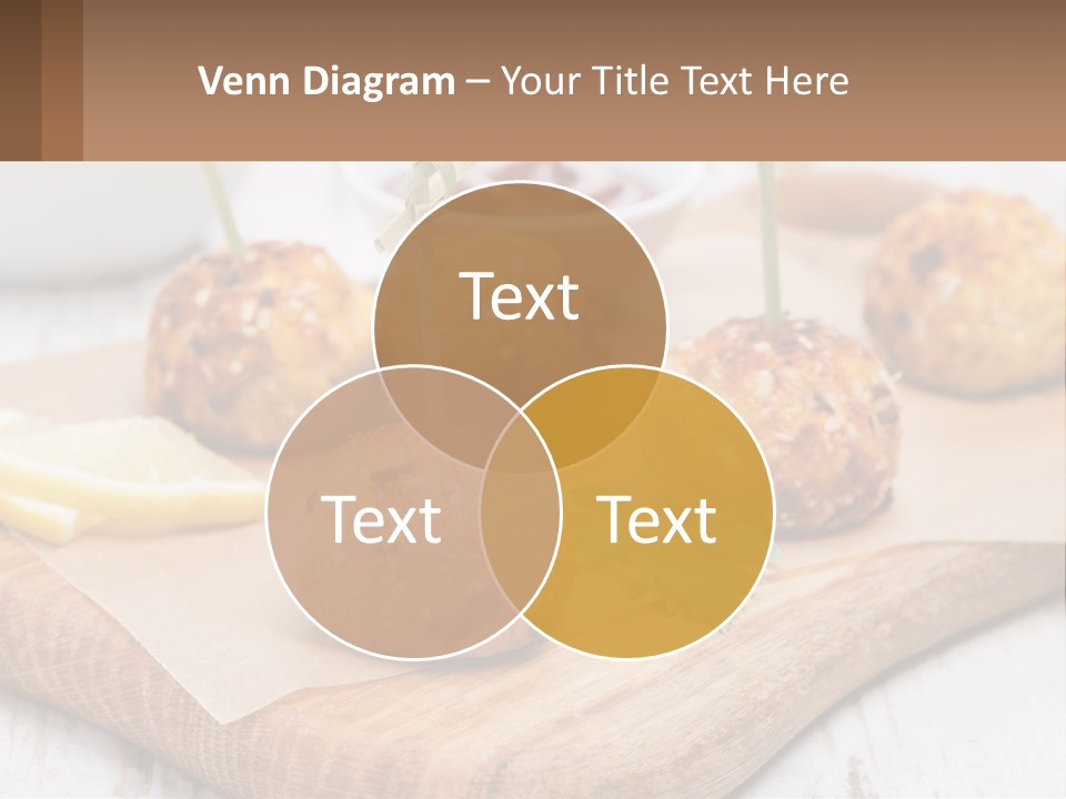 A Wooden Board Topped With Meatballs And Dipping Sauce PowerPoint Template