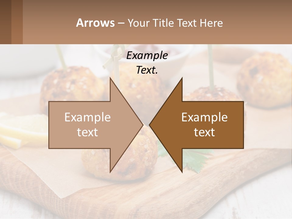 A Wooden Board Topped With Meatballs And Dipping Sauce PowerPoint Template