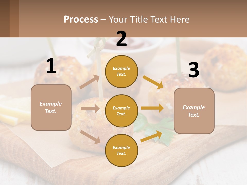 A Wooden Board Topped With Meatballs And Dipping Sauce PowerPoint Template