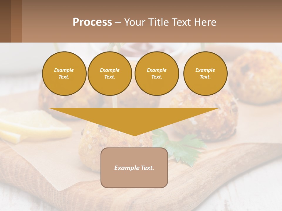 A Wooden Board Topped With Meatballs And Dipping Sauce PowerPoint Template