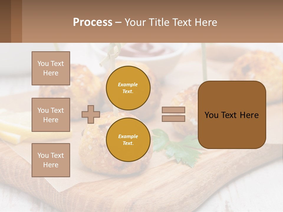 A Wooden Board Topped With Meatballs And Dipping Sauce PowerPoint Template