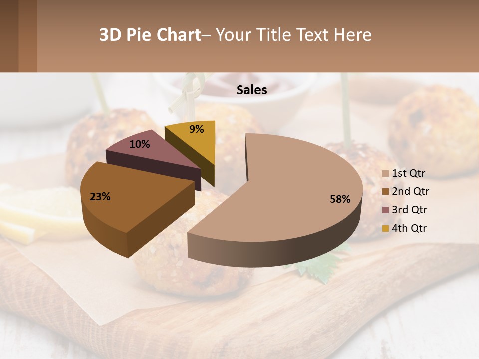 A Wooden Board Topped With Meatballs And Dipping Sauce PowerPoint Template