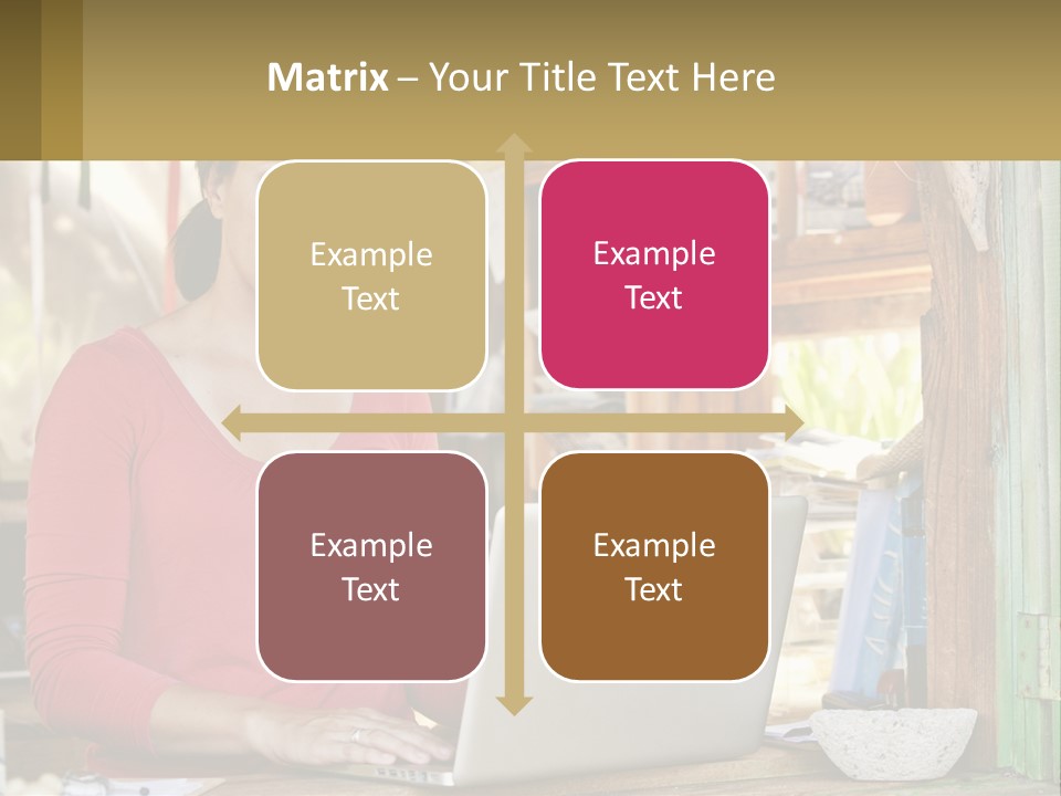 A Woman Sitting In Front Of A Laptop Computer PowerPoint Template