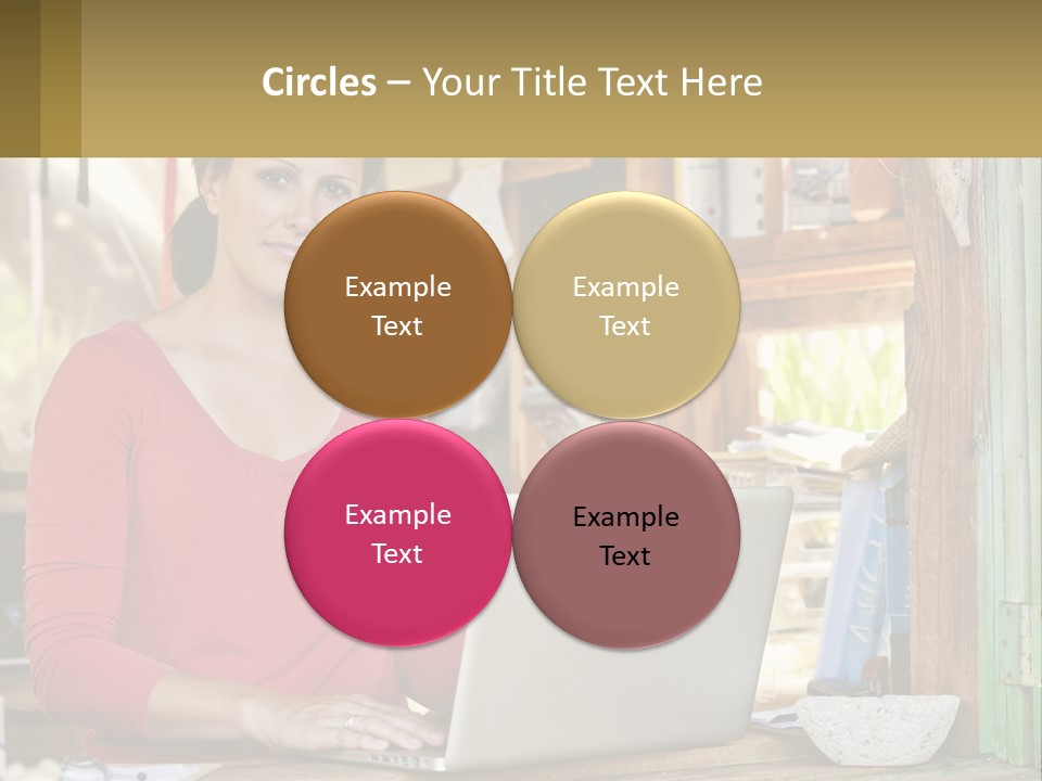 A Woman Sitting In Front Of A Laptop Computer PowerPoint Template