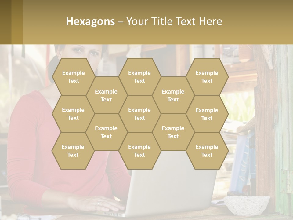 A Woman Sitting In Front Of A Laptop Computer PowerPoint Template