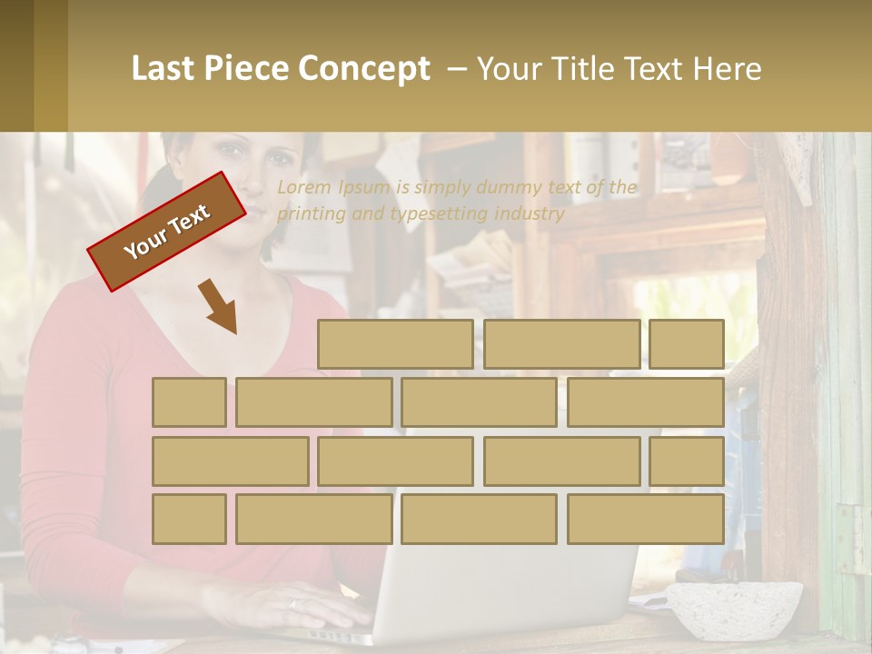 A Woman Sitting In Front Of A Laptop Computer PowerPoint Template