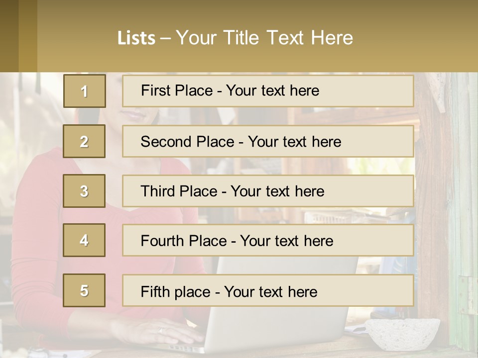 A Woman Sitting In Front Of A Laptop Computer PowerPoint Template