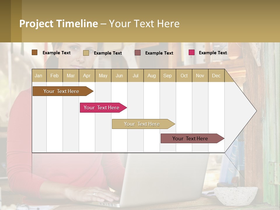 A Woman Sitting In Front Of A Laptop Computer PowerPoint Template
