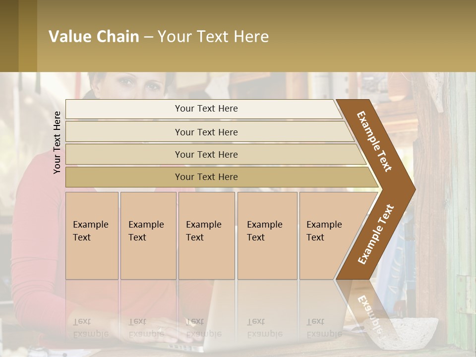 A Woman Sitting In Front Of A Laptop Computer PowerPoint Template