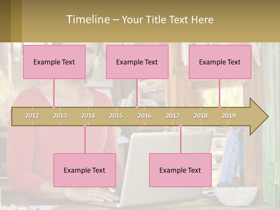 A Woman Sitting In Front Of A Laptop Computer PowerPoint Template