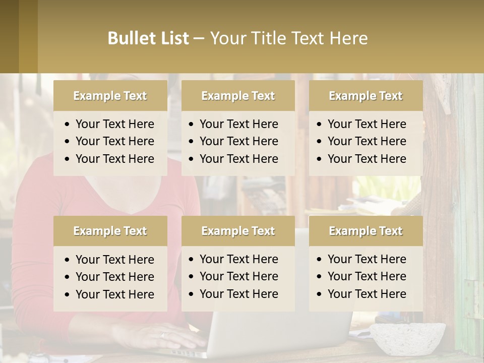 A Woman Sitting In Front Of A Laptop Computer PowerPoint Template
