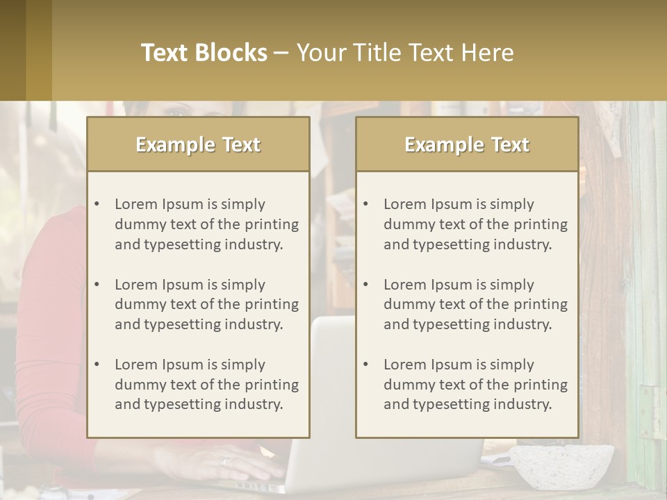 A Woman Sitting In Front Of A Laptop Computer PowerPoint Template