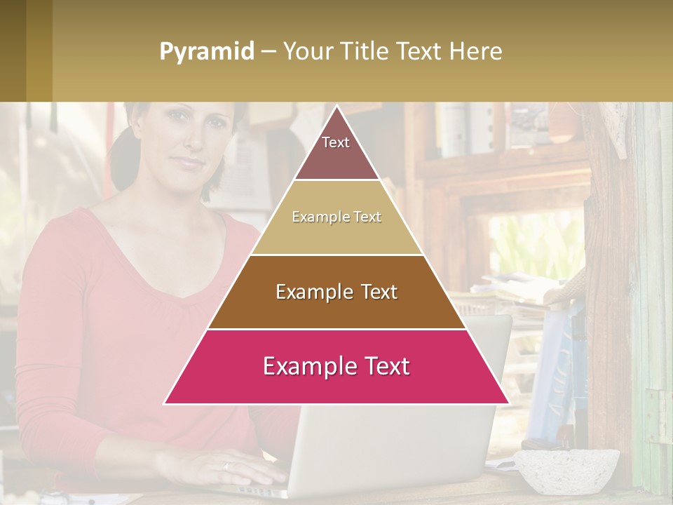 A Woman Sitting In Front Of A Laptop Computer PowerPoint Template