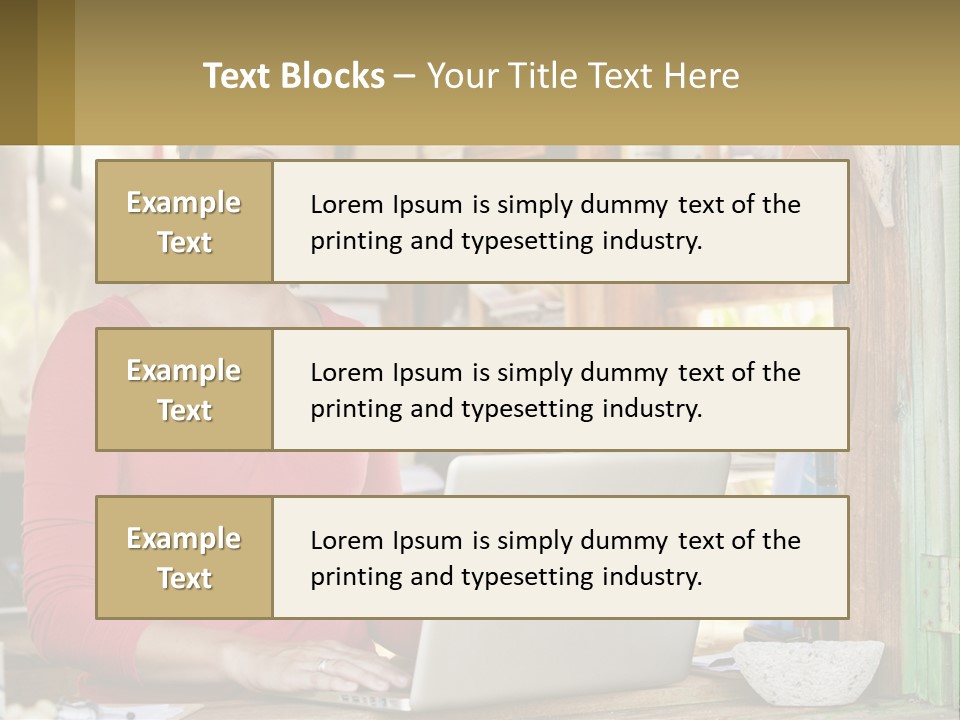 A Woman Sitting In Front Of A Laptop Computer PowerPoint Template