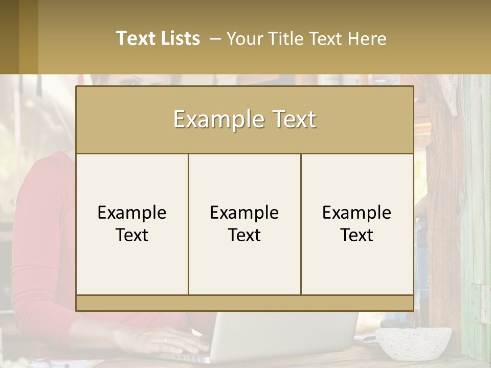 A Woman Sitting In Front Of A Laptop Computer PowerPoint Template