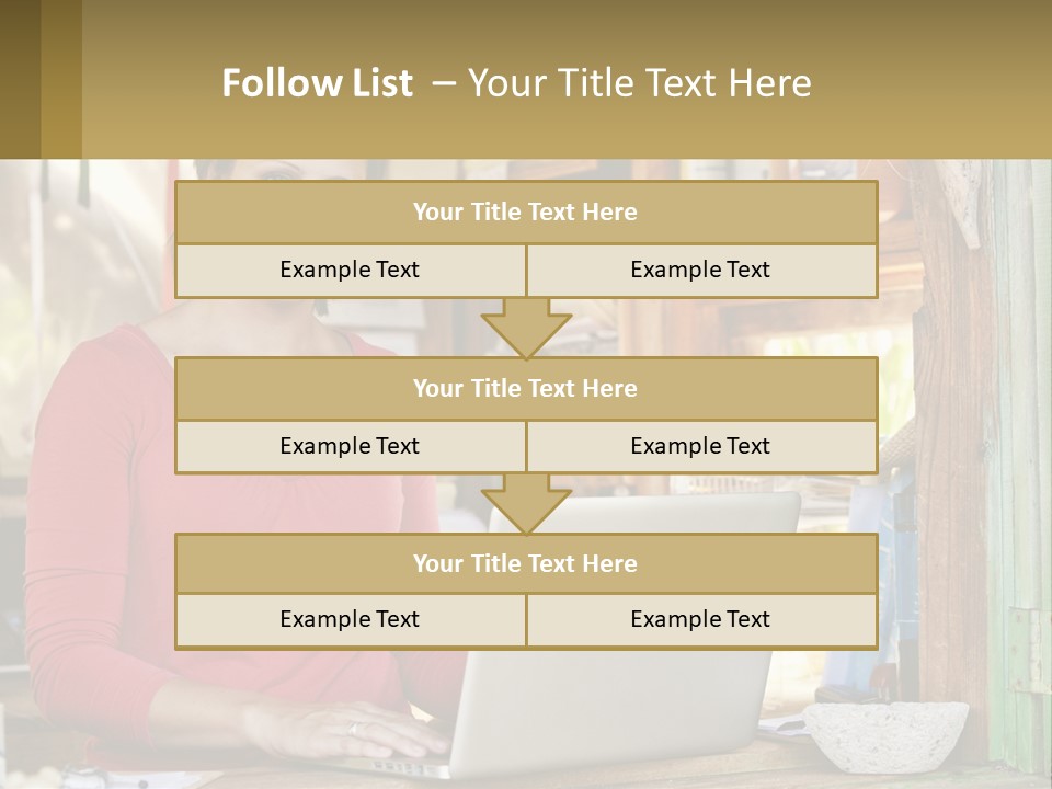 A Woman Sitting In Front Of A Laptop Computer PowerPoint Template