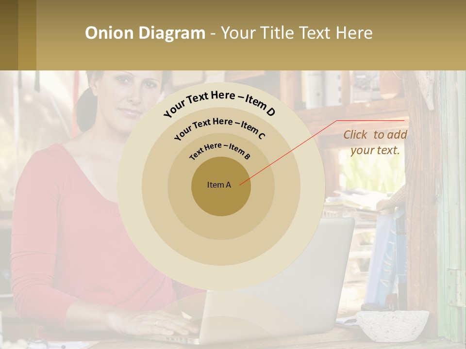 A Woman Sitting In Front Of A Laptop Computer PowerPoint Template