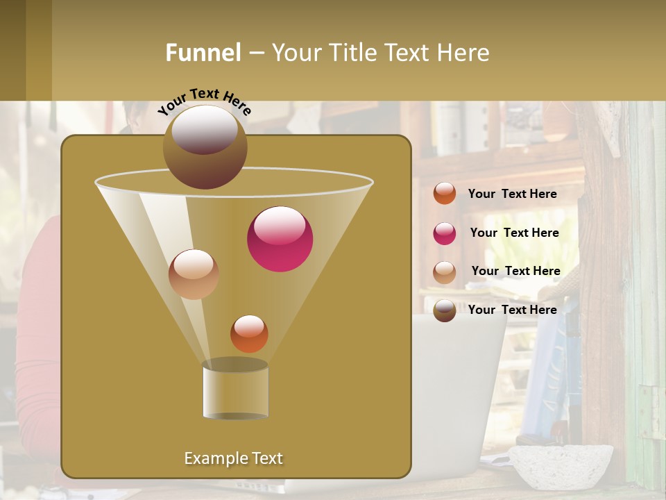 A Woman Sitting In Front Of A Laptop Computer PowerPoint Template