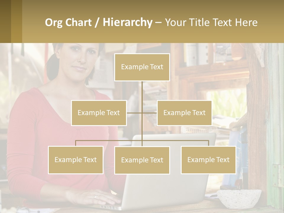 A Woman Sitting In Front Of A Laptop Computer PowerPoint Template