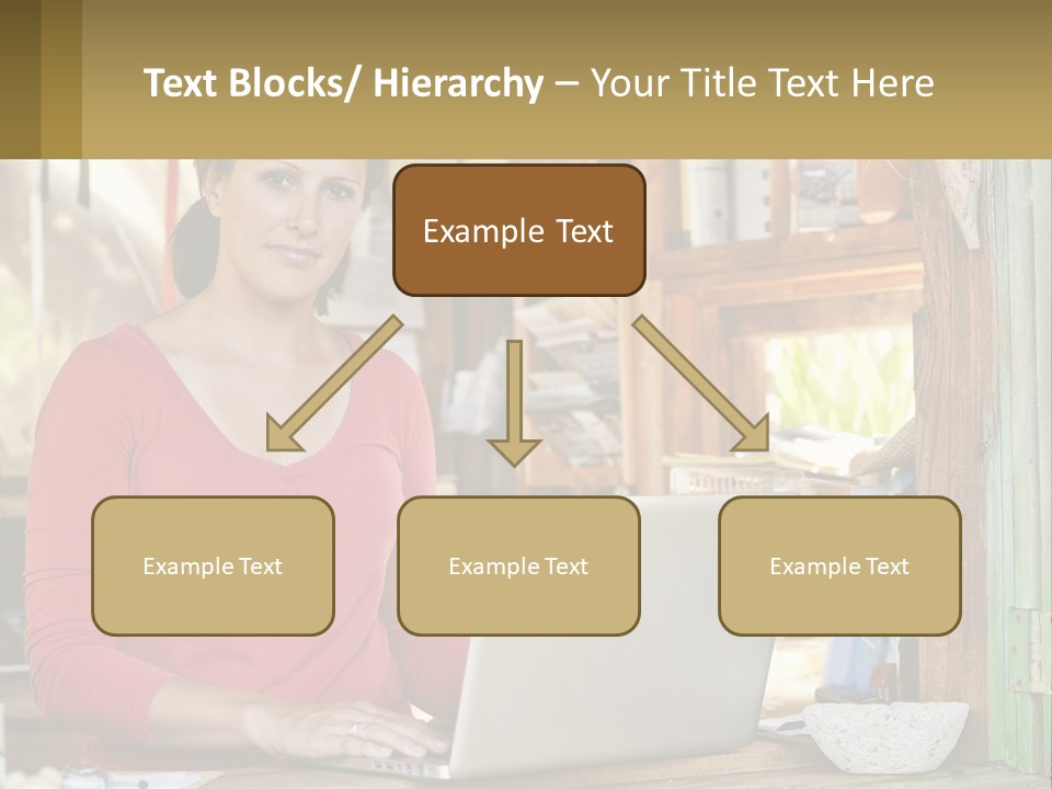 A Woman Sitting In Front Of A Laptop Computer PowerPoint Template