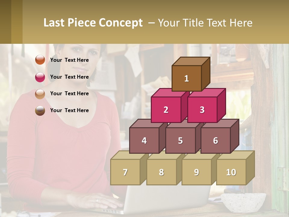 A Woman Sitting In Front Of A Laptop Computer PowerPoint Template