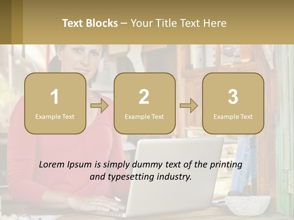 A Woman Sitting In Front Of A Laptop Computer PowerPoint Template