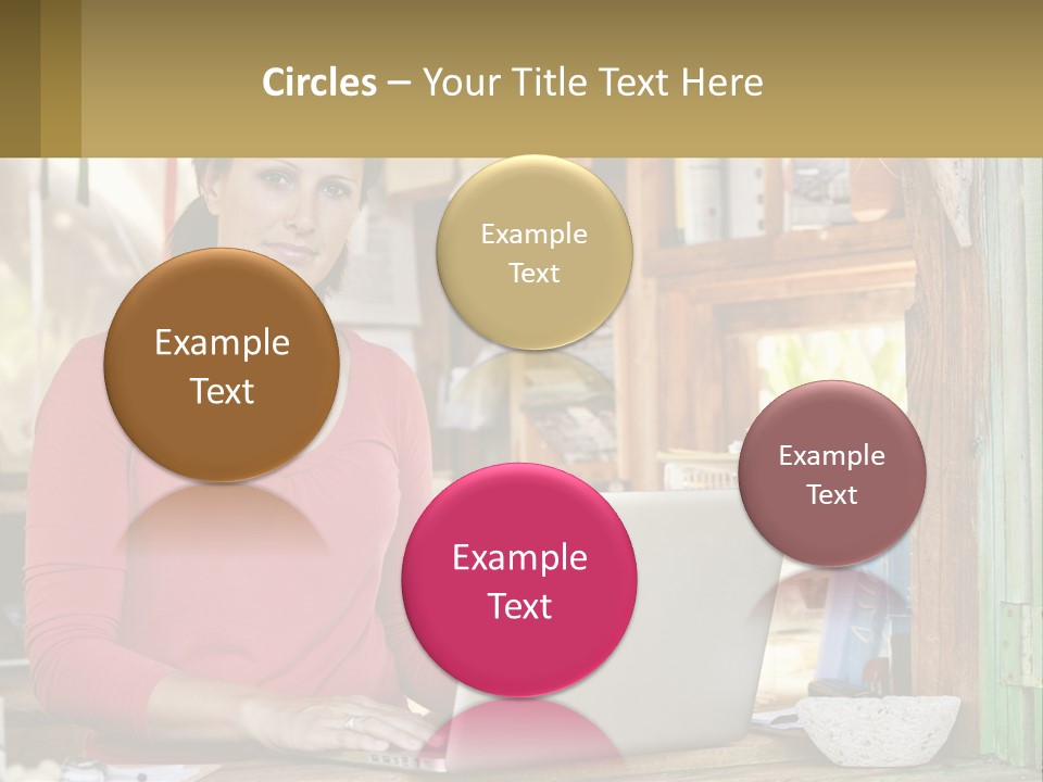 A Woman Sitting In Front Of A Laptop Computer PowerPoint Template