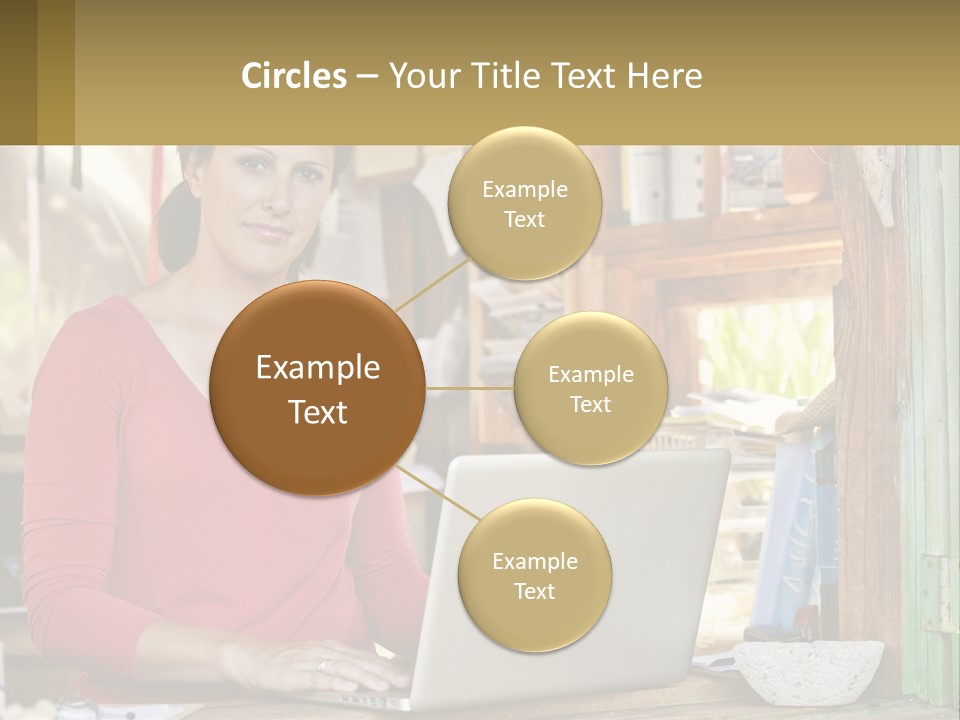 A Woman Sitting In Front Of A Laptop Computer PowerPoint Template