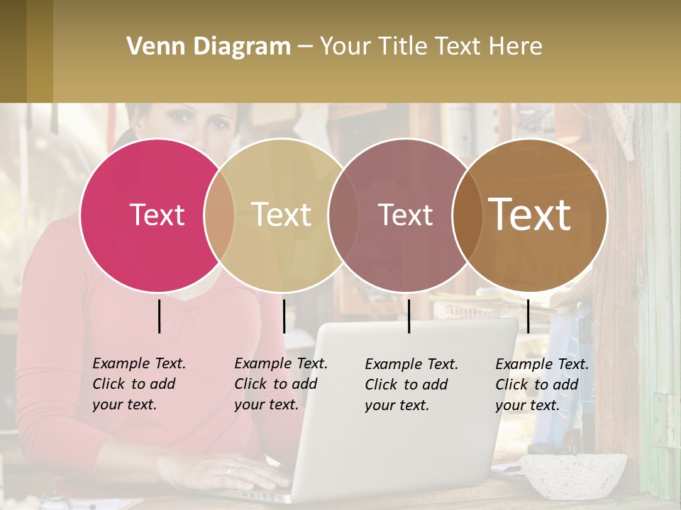 A Woman Sitting In Front Of A Laptop Computer PowerPoint Template