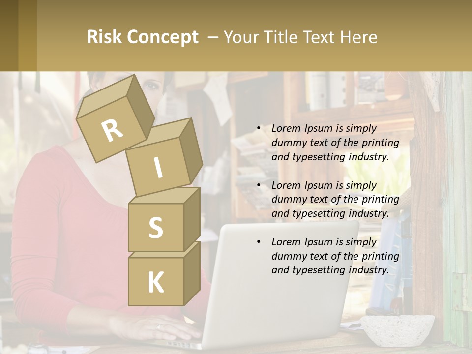 A Woman Sitting In Front Of A Laptop Computer PowerPoint Template