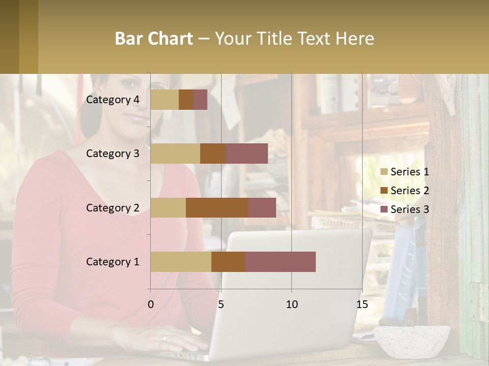 A Woman Sitting In Front Of A Laptop Computer PowerPoint Template