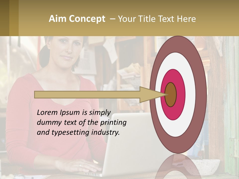 A Woman Sitting In Front Of A Laptop Computer PowerPoint Template