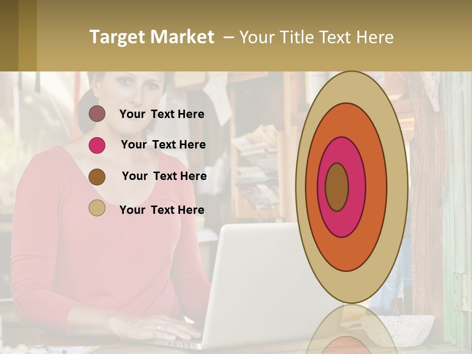 A Woman Sitting In Front Of A Laptop Computer PowerPoint Template