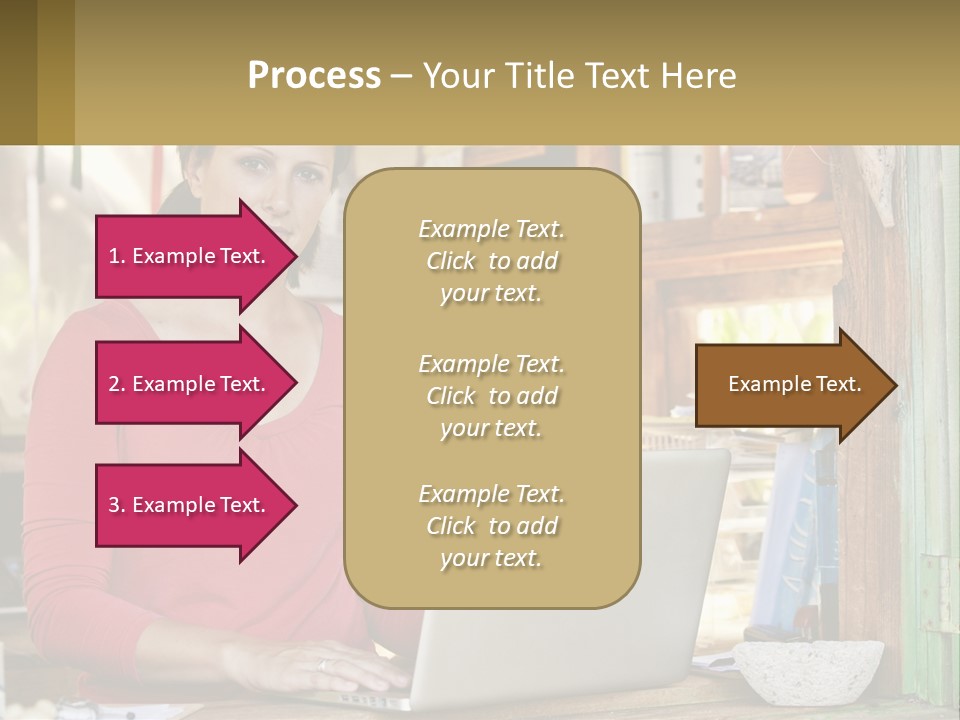 A Woman Sitting In Front Of A Laptop Computer PowerPoint Template