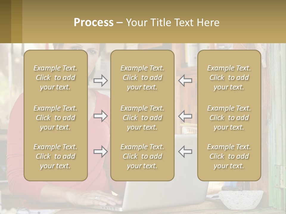 A Woman Sitting In Front Of A Laptop Computer PowerPoint Template