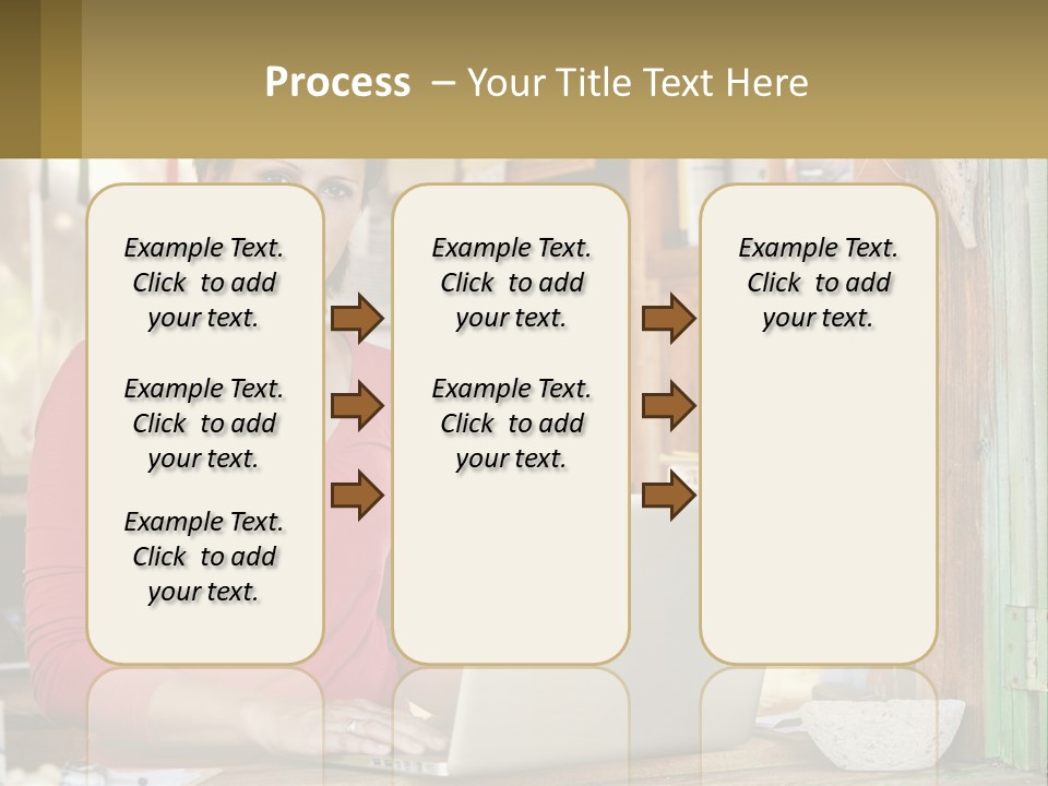 A Woman Sitting In Front Of A Laptop Computer PowerPoint Template
