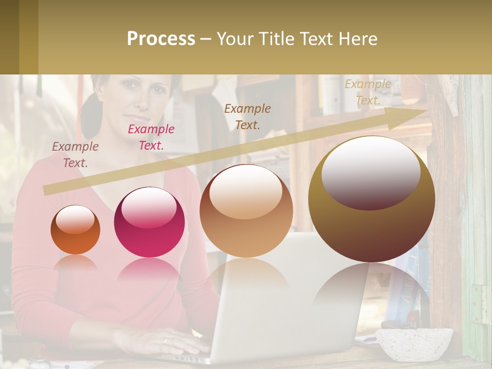 A Woman Sitting In Front Of A Laptop Computer PowerPoint Template