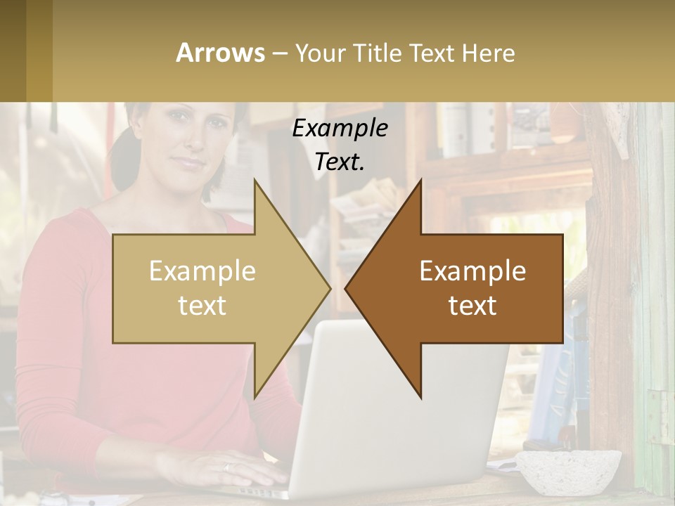 A Woman Sitting In Front Of A Laptop Computer PowerPoint Template