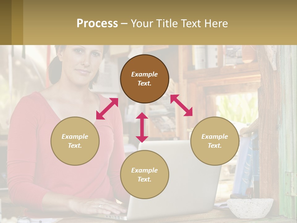 A Woman Sitting In Front Of A Laptop Computer PowerPoint Template