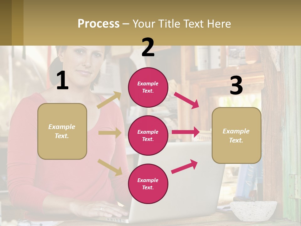 A Woman Sitting In Front Of A Laptop Computer PowerPoint Template