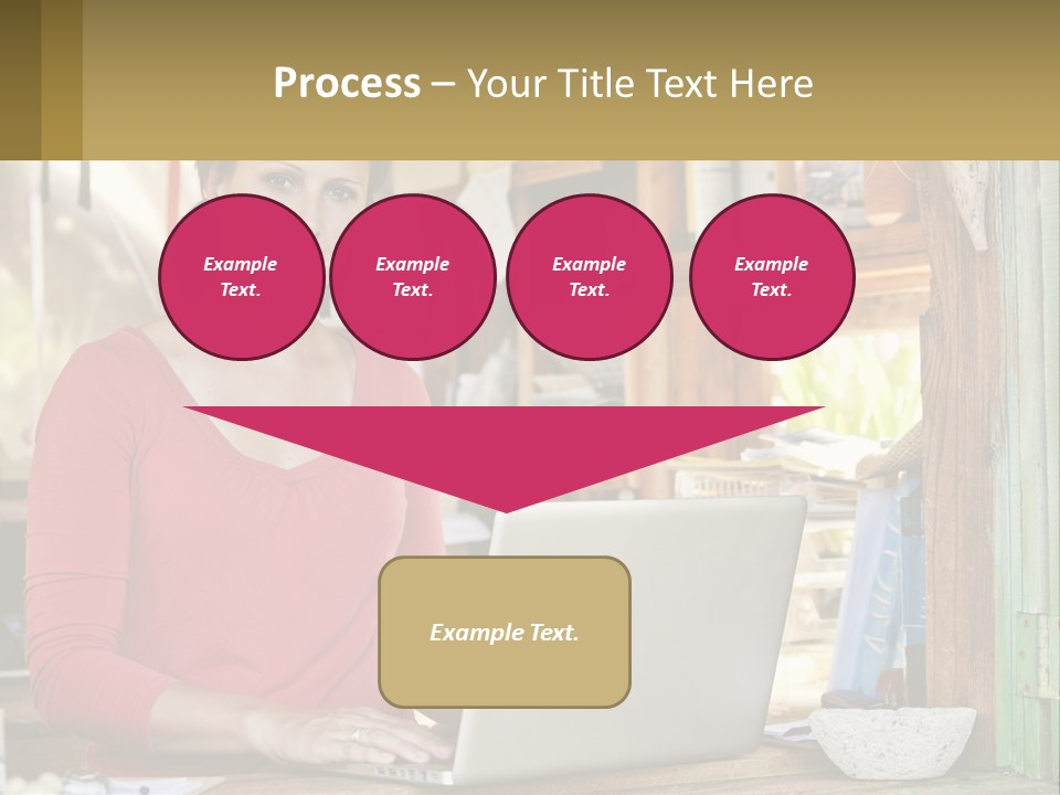 A Woman Sitting In Front Of A Laptop Computer PowerPoint Template